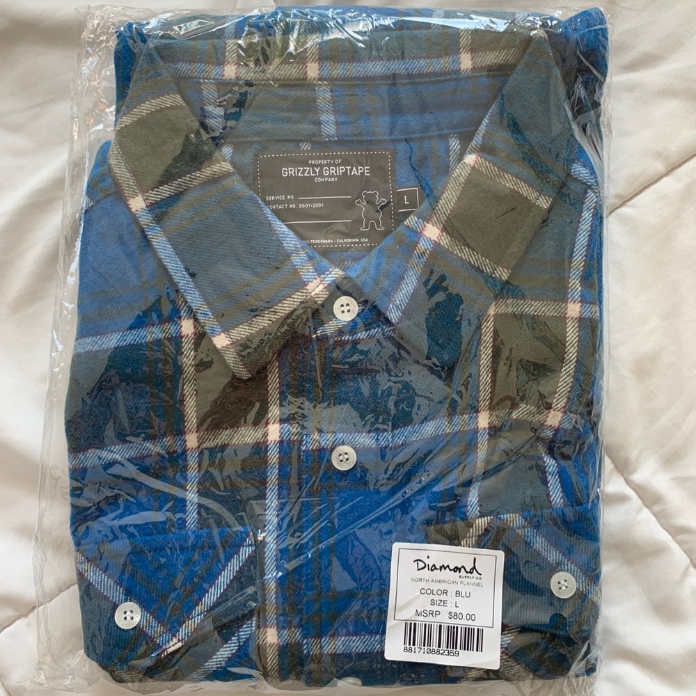 Diamond Supply Co Flannel Button-front Long Sleeve - Picture 2 of 3